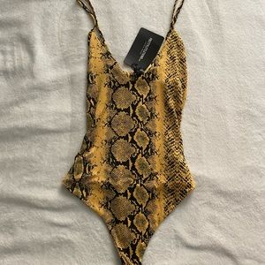 Yellow Snakeskin Bodysuit